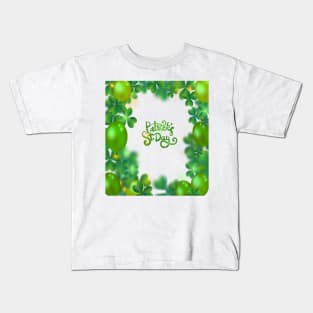 green clover balloon light st patriks day Kids T-Shirt